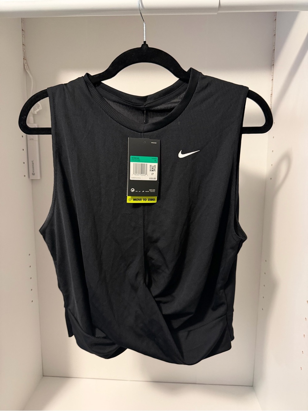 Nike Women’s Sleeveless Twist-Front Top — Black — XL — NWT
